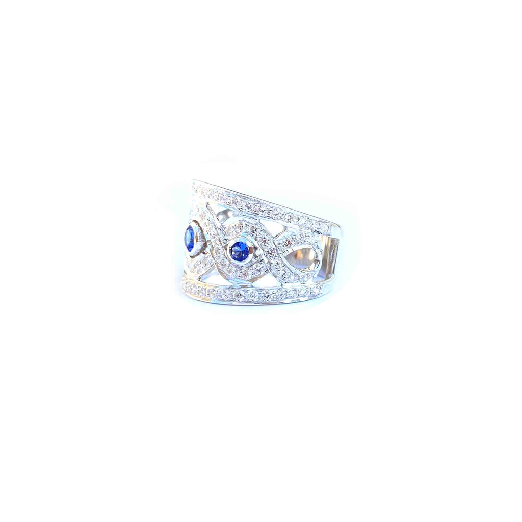Purl Wide Silver Band Ring - Boldiful