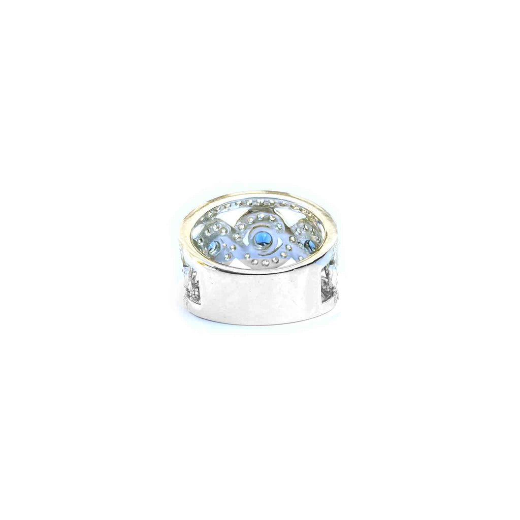 Purl Wide Silver Band Ring - Boldiful