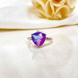 Purple Trillion Silver Ring