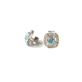 Racy Blue Topaz Minimal Ear Studs - Boldiful