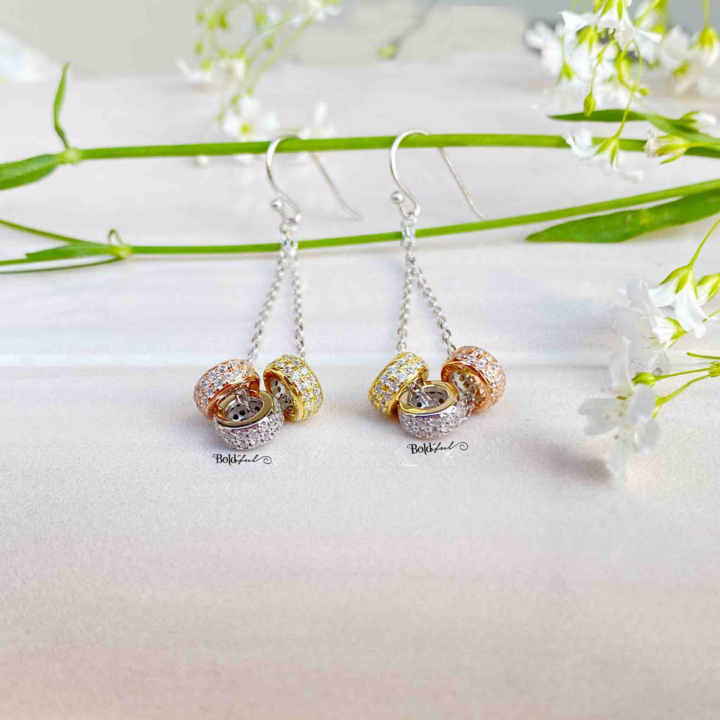 Retro Silver Danglers - Boldiful
