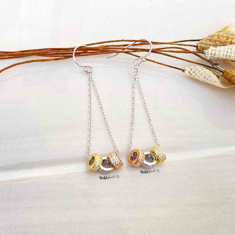 Retro Silver Danglers -  Boldiful