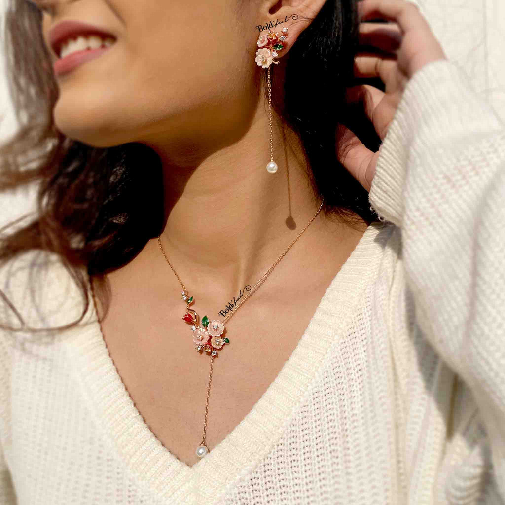 Rose Bahara Necklace Set - Boldiful
