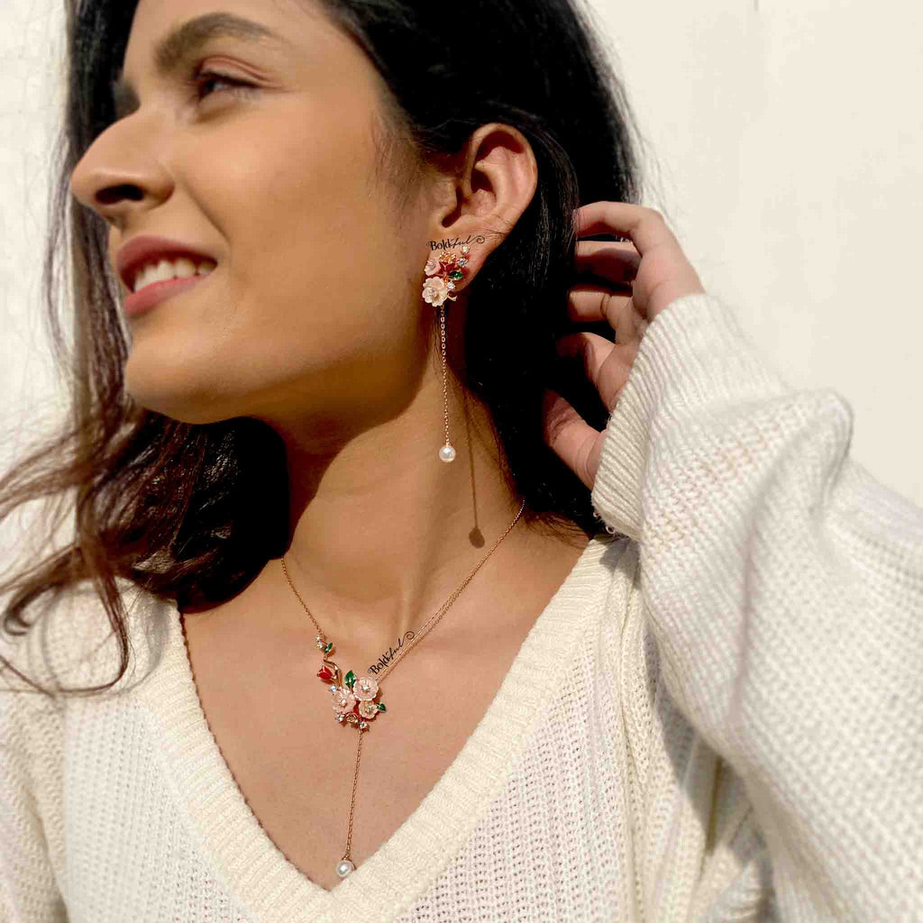 Rose Bahara Necklace Set - Boldiful