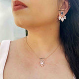 Rosette Silver Pendant With Chain - Boldiful