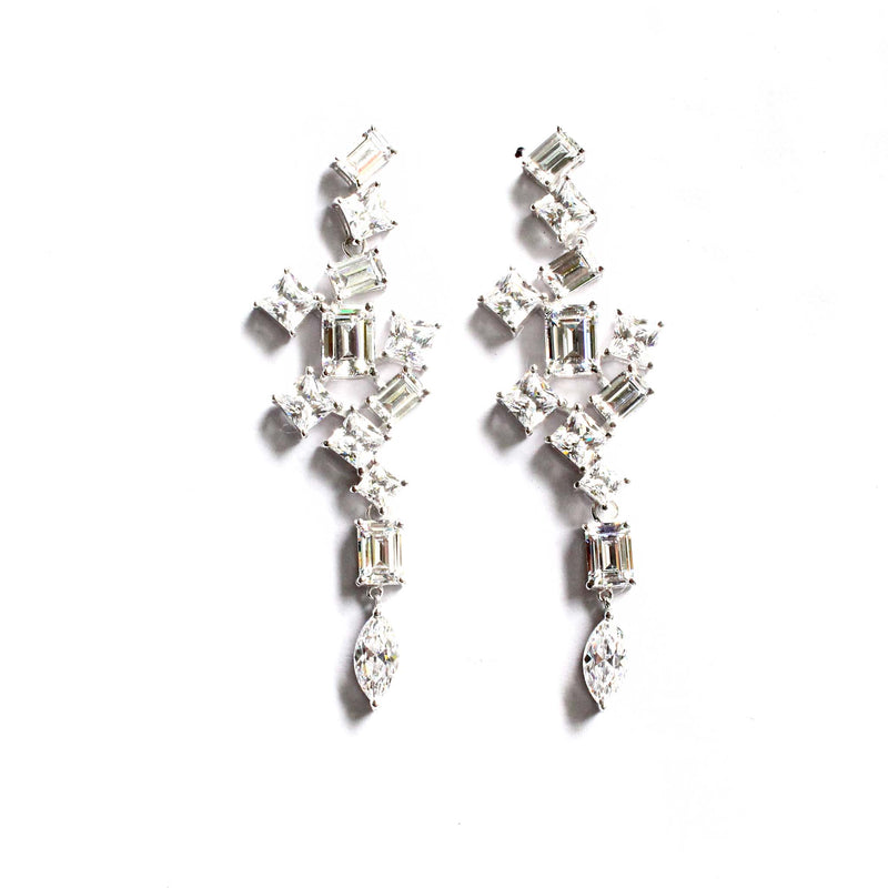 Rune Long Silver Earrings - Boldiful