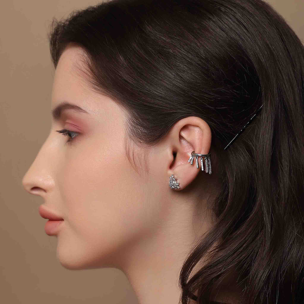 Snappy Silver Earcuffs - Boldiful