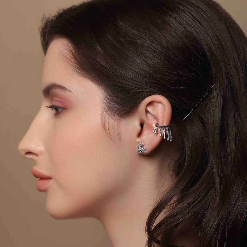 Snappy Silver Earcuffs - Boldiful