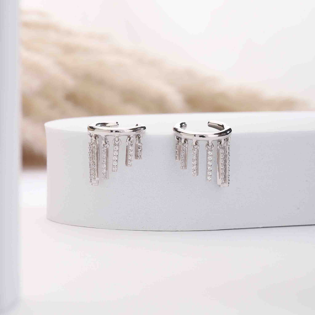 Snappy Silver Earcuffs - Boldiful
