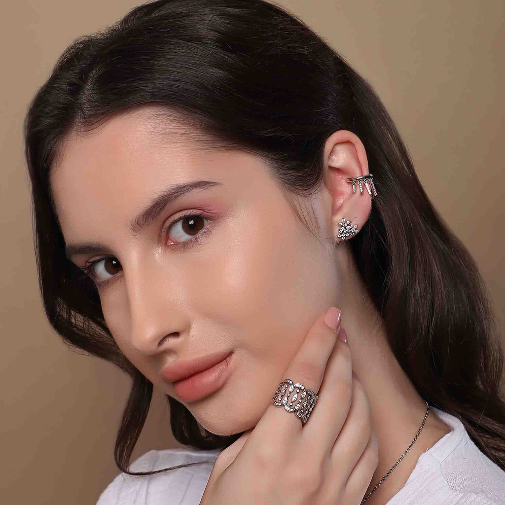 Snappy Silver Earcuffs - Boldiful