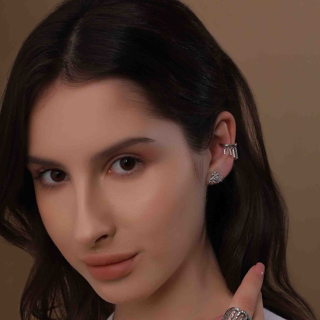 Snappy Silver Earcuffs - Boldiful