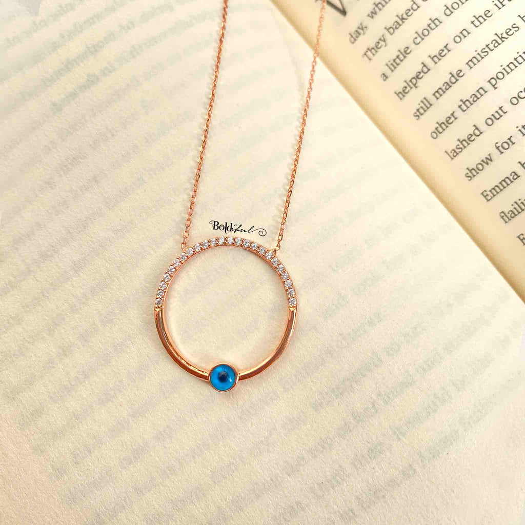 Sphered Evil Eye Silver Pendant - Boldiful