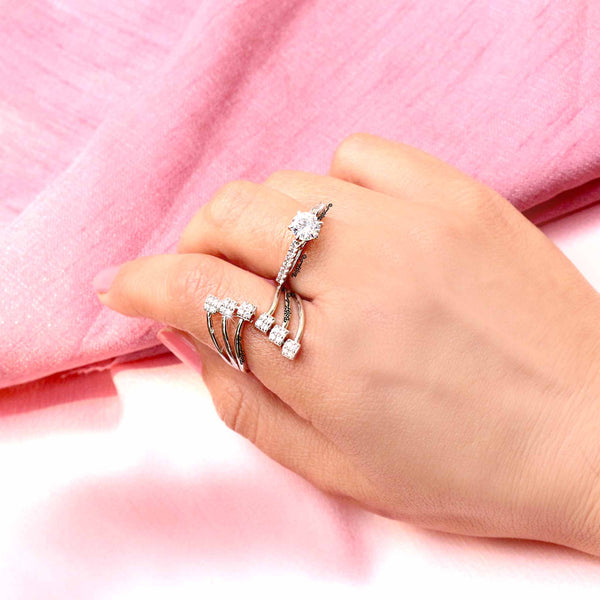 Stepper Stylish Silver Ring Boldiful