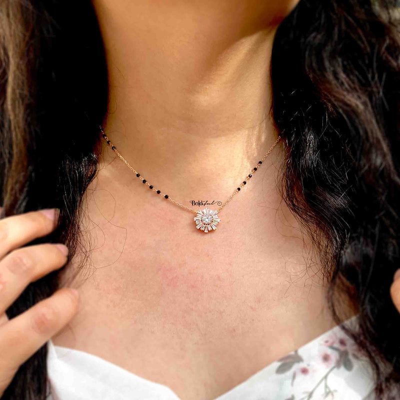 Sunup Minimal Silver Mangalsutra - Boldiful