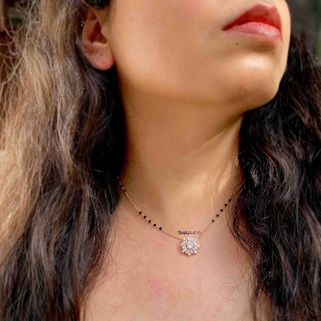 Sunup Minimal Silver Mangalsutra - Boldiful