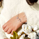 Sway Initials Silver Charm Bracelet - Boldiful