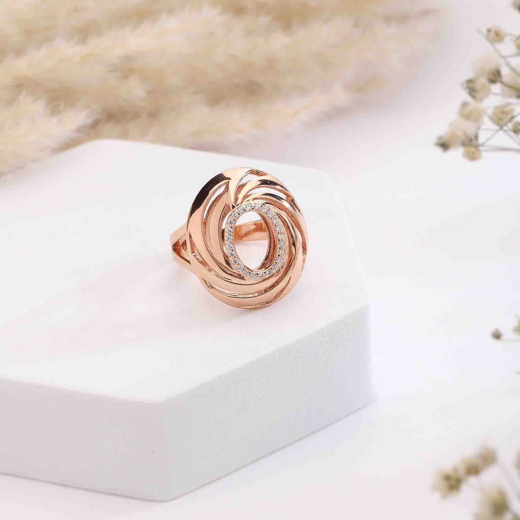 Swirl Statement Silver Ring - Boldiful
