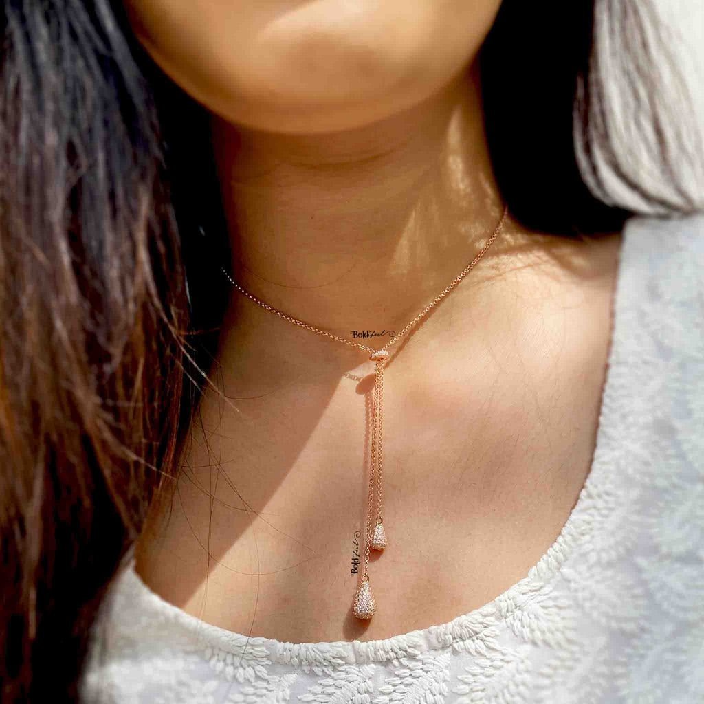 Teardrop Tie Necklace - Boldiful