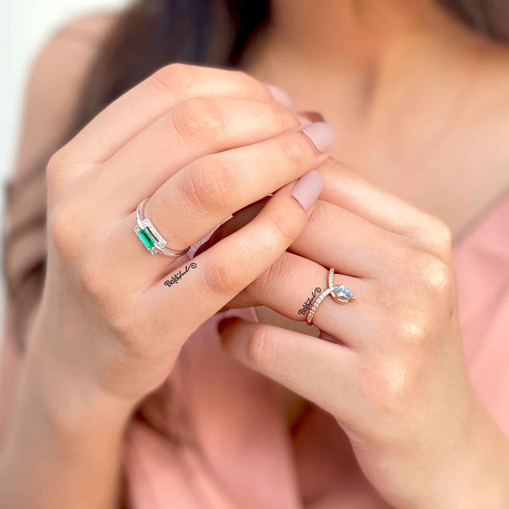 Tiara Minimal Pear Ring - Boldiful