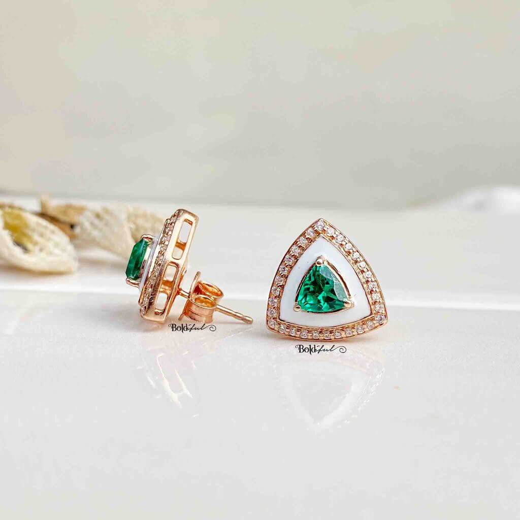 Triad Silver Earstuds - Boldiful