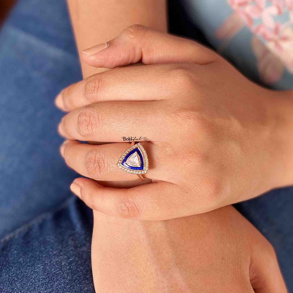 Triad Ring with Stackable Band - Boldiful