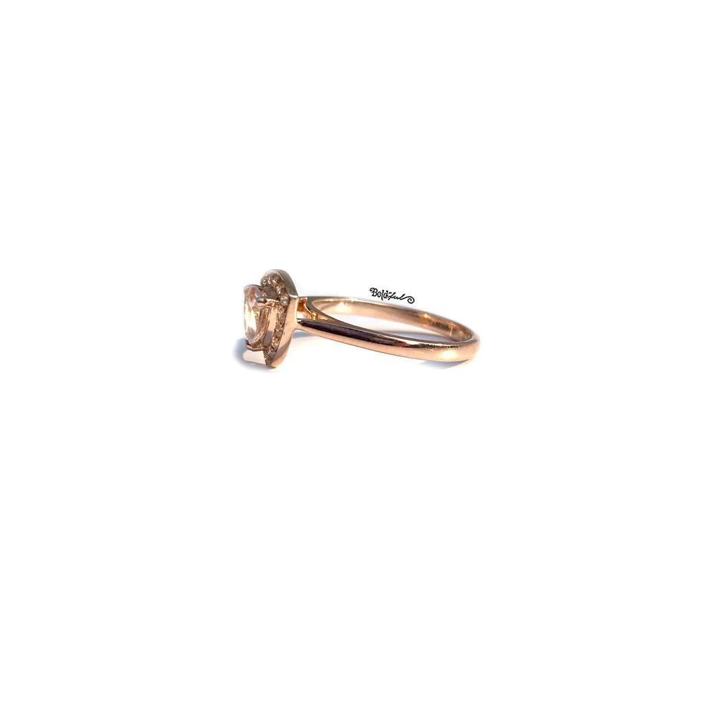 Trillion Morganite Minimal Ring - Boldiful