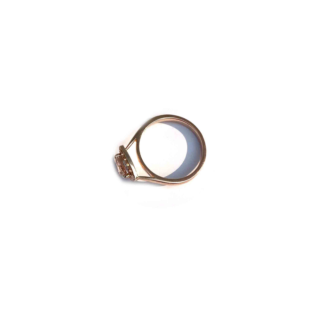 Trillion Morganite Minimal Ring - Boldiful