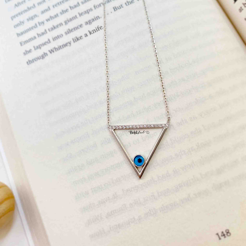 Trilogy Evil Eye Silver Pendant - Boldiful
