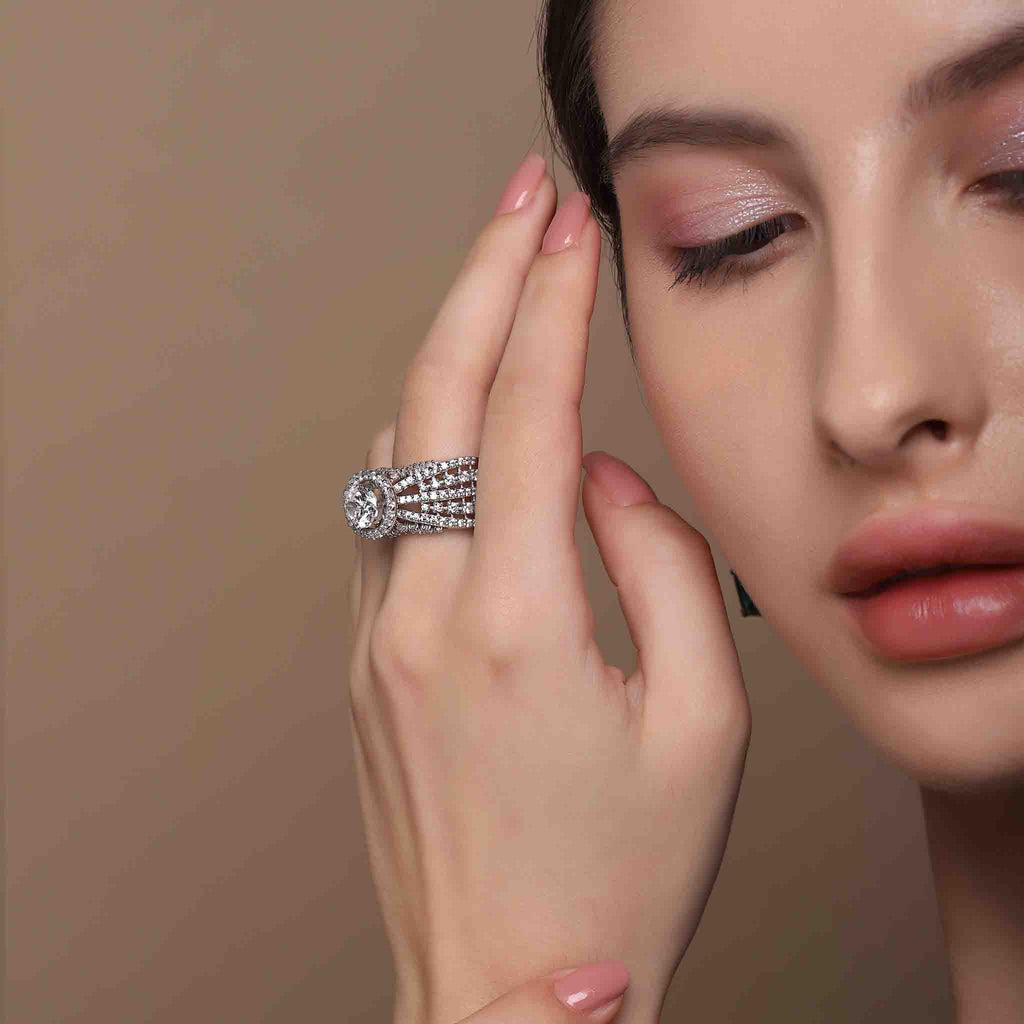 Upbeat Solitaire Silver Ring - Boldiful