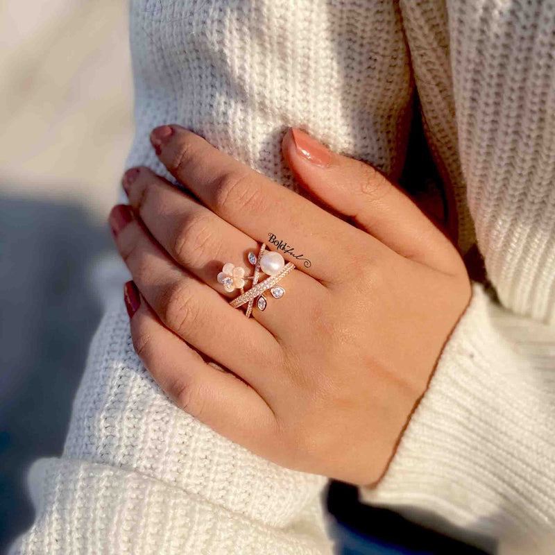 Vine Bahara Silver Ring - Boldiful