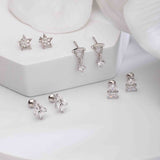 Vivid Silver Earstuds - Boldiful