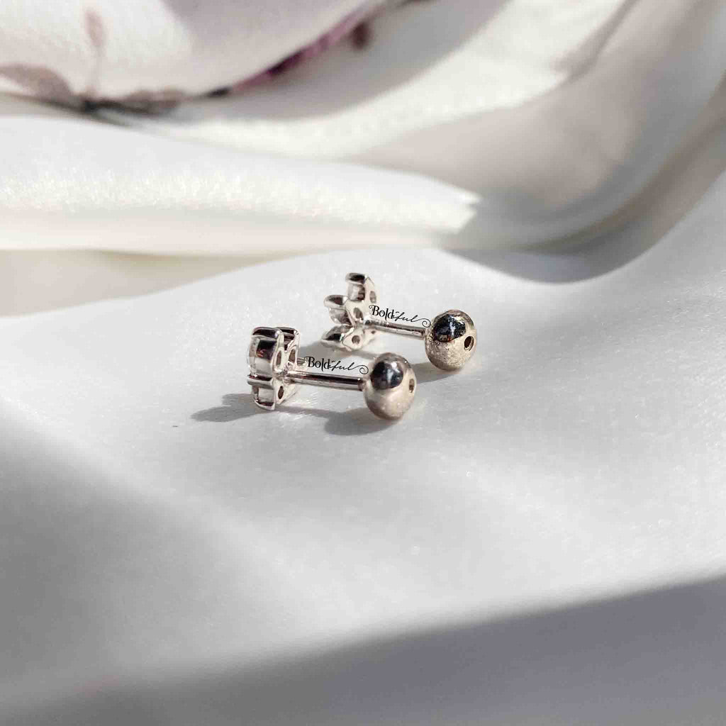 Vivid Silver Earstuds - Boldiful