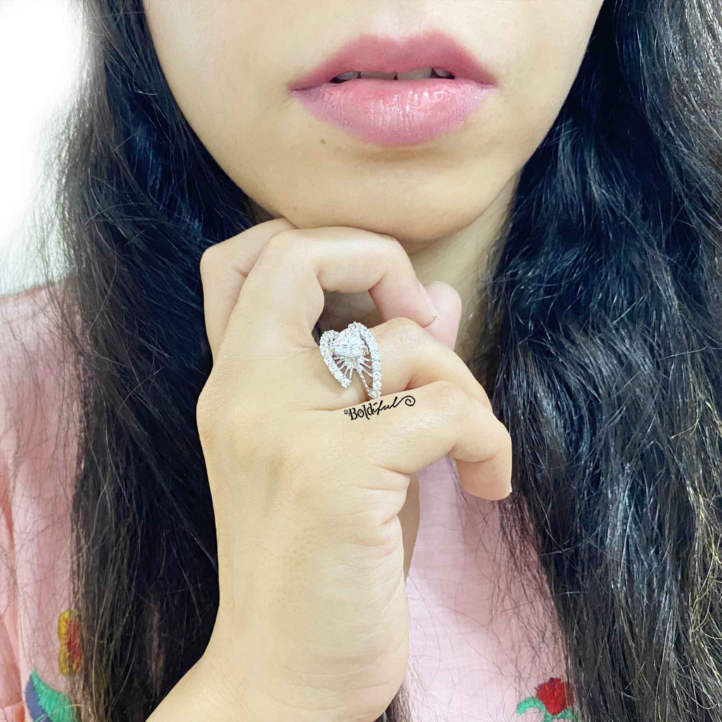 Wheedle Heart Solitaire Ring - Boldiful
