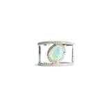 White Fire Opal Ring