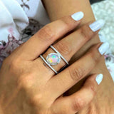 White Fire Opal Ring - Boldiful