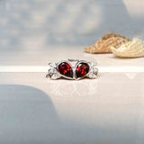 Wings Garnet Chain Ring - Boldiful