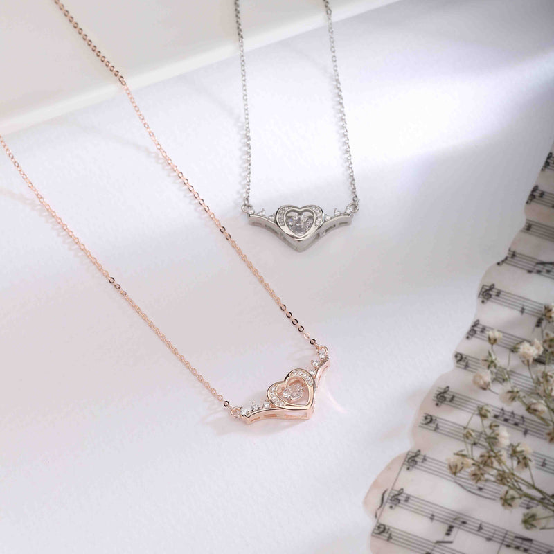 Wings Heart Silver Pendant - Boldiful