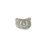 Zippy Big Solitaire Silver Ring