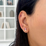 Exclamation Silver Helix Earstuds