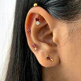 Exclamation Silver Helix Earstuds