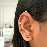 Butterfly Drop Helix Earrings