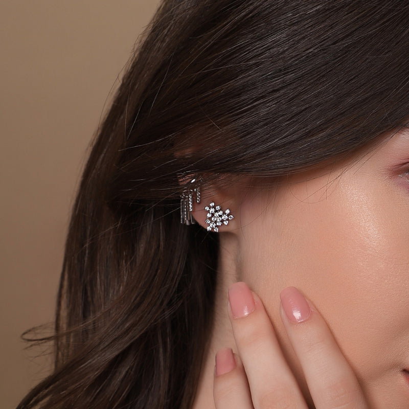 Allure Flower Cluster Silver Studs