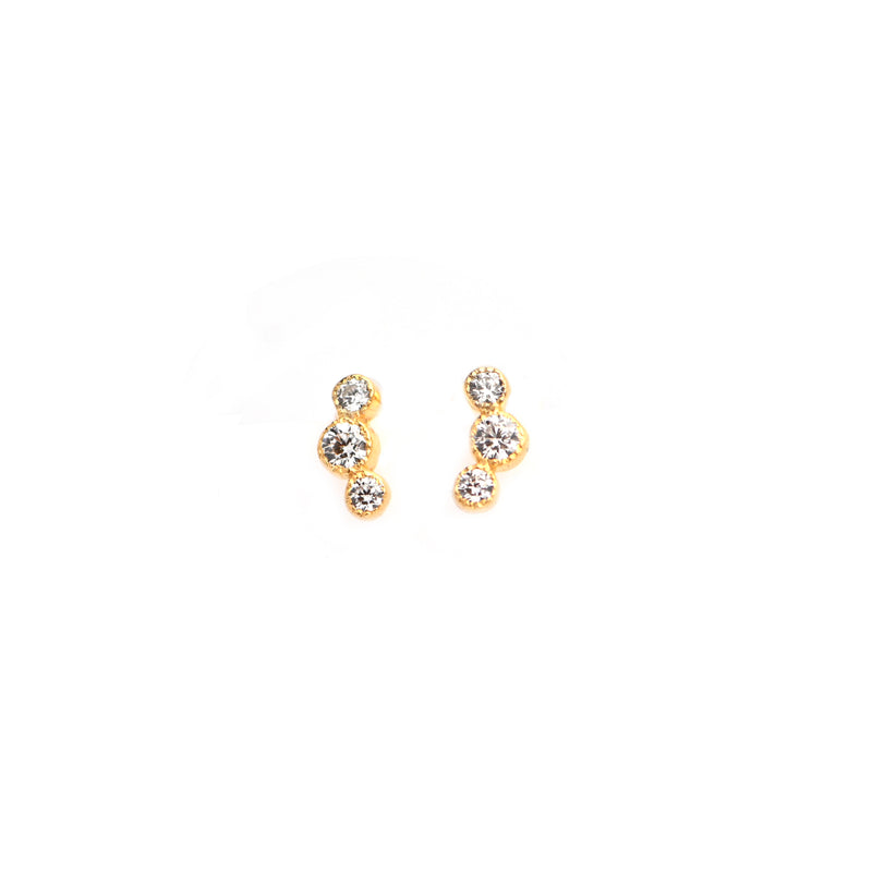Bubbles Silver Helix Studs