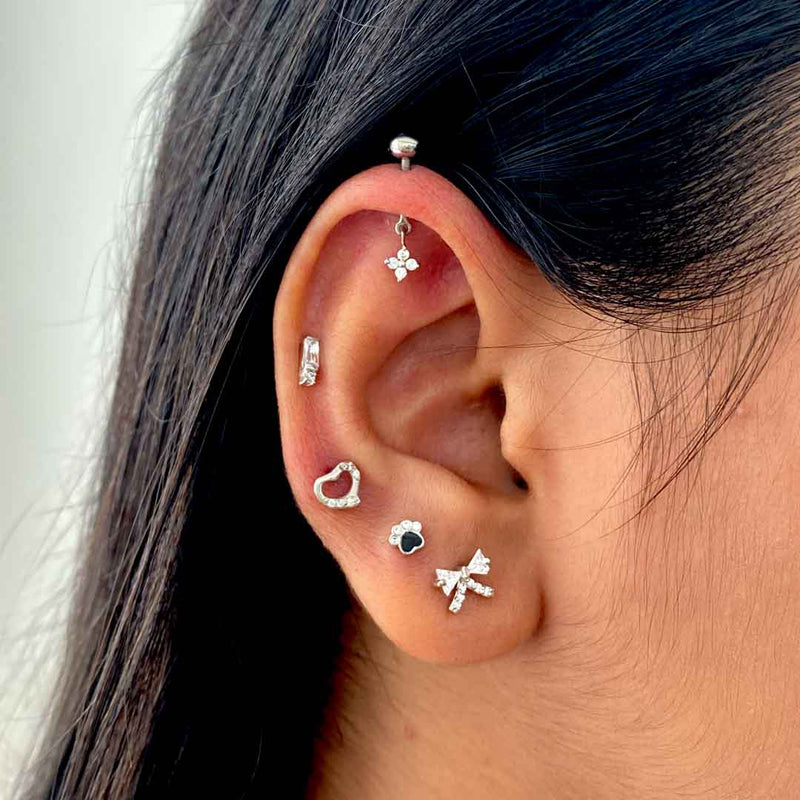 Clover Drop Helix Earrings