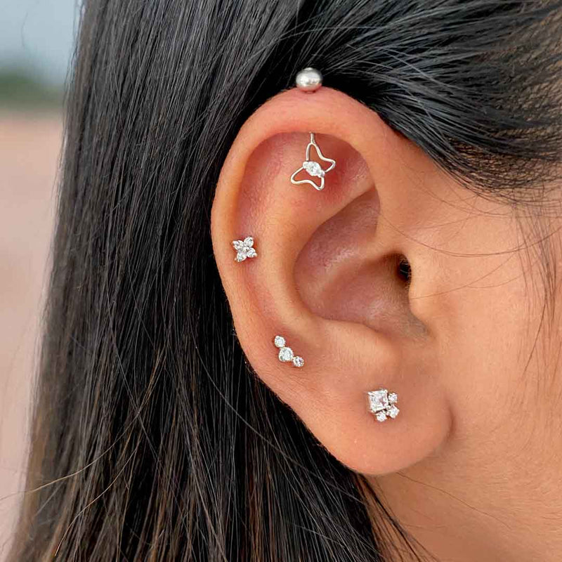 Clover Silver Studs