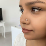 Crescent Moon Silver Nose Pin