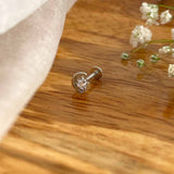 Crescent Moon Silver Nose Pin