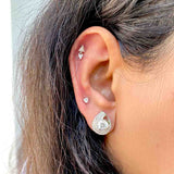 Double Triangle Silver Earrings