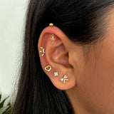 Ganesha Drop Helix Earrings