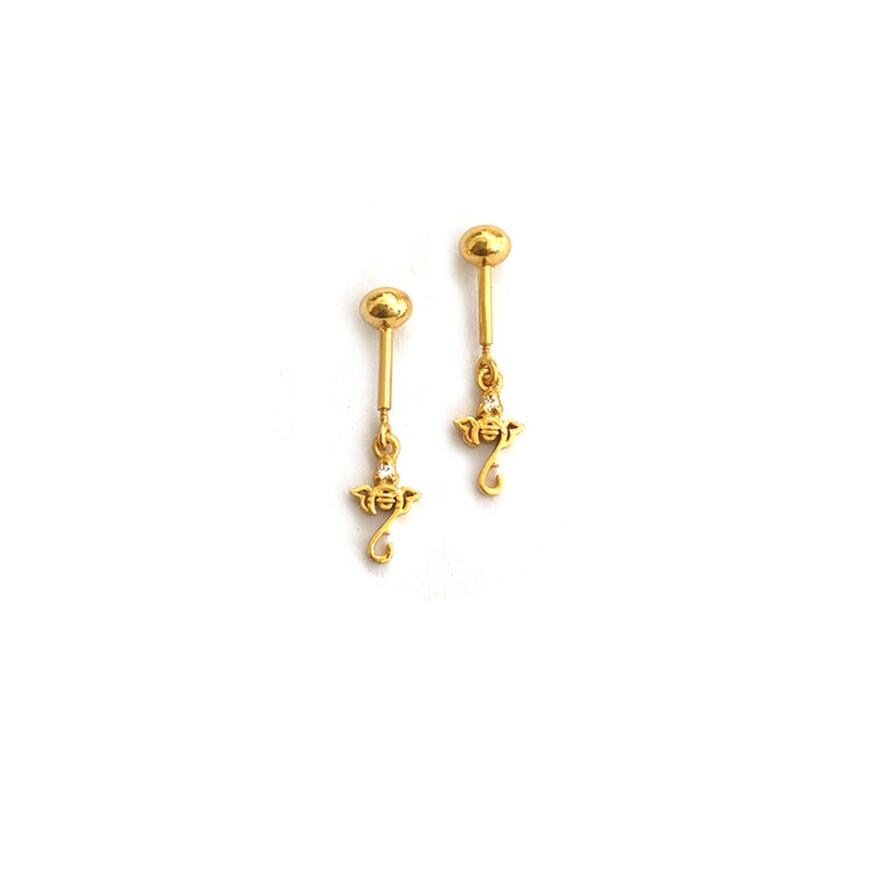 Ganesha Drop Helix Earrings